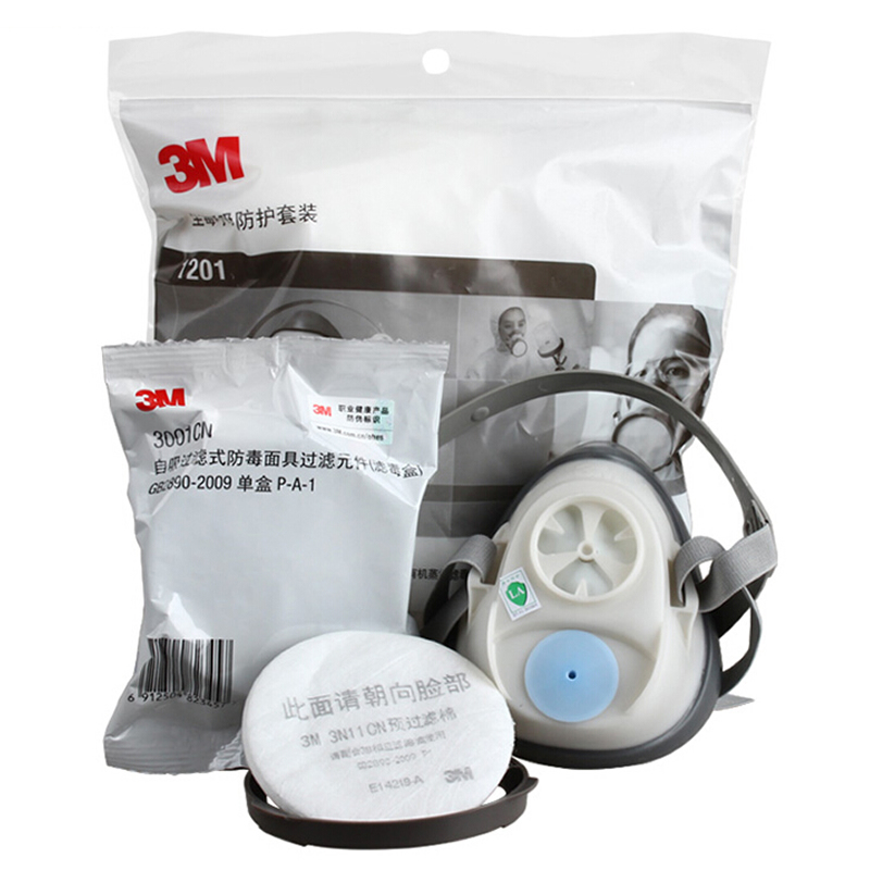 3M 1201 Half Face Reusable Respirator and Gas Mask