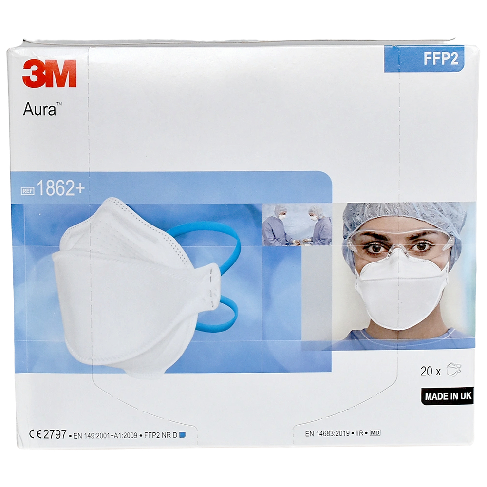 3M Aura 1862+ FFP2 NR D Particulate Healthcare Respirator Masks